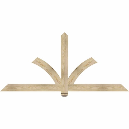 Ekena Millwork Redmond Rough Sawn Timber Gable Bracket, Douglas Fir, 72"W x 33"H x 2"D x 4"F, 11/12 Pitch GBW072X33X0204RED00RDF